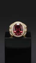 Crimson Gemstone Cocktail Ring