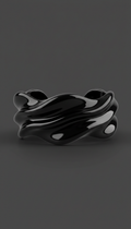 Glossy Black Sculptural Cuff Bracelet