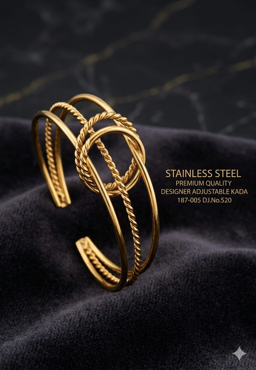 Premium Gold Plated Multi-Layer Twisted Designer Kada