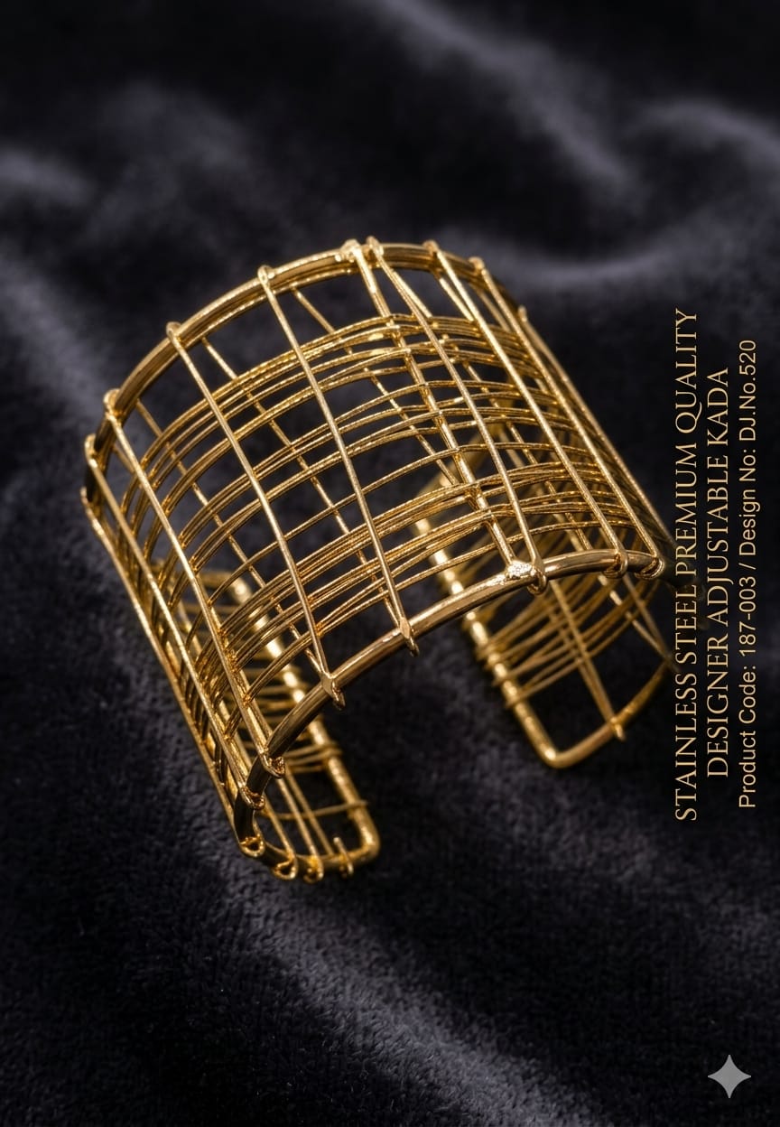 Premium Gold Plated Multi-Layer Twisted Designer Kada