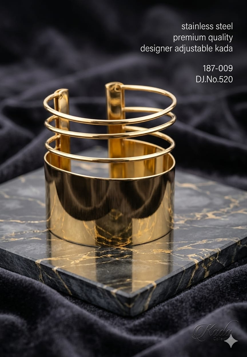 Premium Gold Plated Multi-Layer Twisted Designer Kada