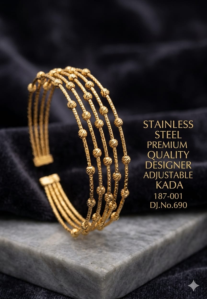 Premium Gold Plated Multi-Layer Twisted Designer Kada