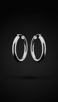 Oversized Polished Silver Hoops
